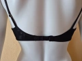 Черен Сатенен Сутиен 70C, С банел, Балконет черно със златно, снимка 7