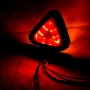 1бр. ОПУШЕНО триъгълно ЛЕД LED рогче с 18 диода, червено-оранжево , 12-24V, снимка 4