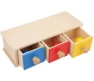 Дървена Монтесори трицветна кутия с топчета, снимка 2