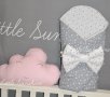 Невероятно бебешко одеалце Little Sunshine тип "прегърни ме" /порт бебе/голяма панделка, снимка 9
