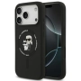 Оригинален кейс Karl Lagerfeld Silicone Double Heads And Circle MagSafe, За iPhone 17 Pro (6.3), Чер, снимка 1