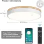 Кръгъл LED плафон Qamra 36 W с дървесен акцент, снимка 4