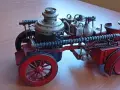 Стара ръчно изработена метална количка пожарна, снимка 5