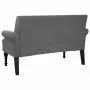 vidaXL Пейка с облегалка, тъмносива, 120x62x75,5 см, плат, снимка 6