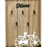 Голяма дървена кутия за ключове с 5 куки и декорация колело//серия VINTAGE HOME, снимка 2 - Декорация за дома - 44780253