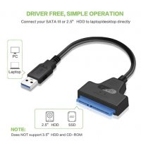 Кабел USB 3.0 за връзка към 2,5" SATA III(или SATA II) твърд диск или SSD за лаптоп., снимка 4 - Други - 38482572