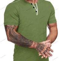 Мъжка ежедневна тениска с V-образно деколте и къс ръкав, 8цвята - 023, снимка 5 - Тениски - 40315031