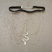 Верижка/бижу/аксесоар за бедро със змия и синджири в сребрист цвят р-р S, M, снимка 9 - Други - 42792767