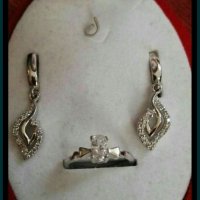 Нов комплект сребърни колие, гривни, висулка и пръстен, снимка 3 - Колиета, медальони, синджири - 37973316