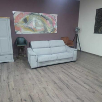 Сив диван от плат тройка с функция сън, снимка 8 - Дивани и мека мебел - 44701523