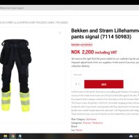 BEKKEN & STROM Lillehammer Work Stretch Pants Signal размер 5-6XL работен еластичен панталон W4-68, снимка 3 - Панталони - 42855471