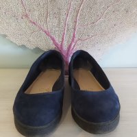 CLARKS тъмно сини – велур, равни, № 40, снимка 8 - Дамски ежедневни обувки - 38445480