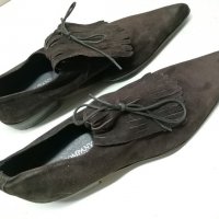 Елегантни Италиански обувки от велур Остри обувки, снимка 11 - Други - 10600239