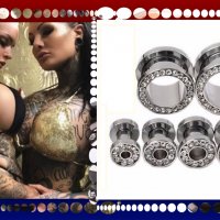 Флеш тунел разширител flesh tunnel plug earring, снимка 3 - Други - 29453213