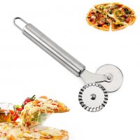 Двоен нож за пица и тесто -неръждаема стомана, снимка 4 - Прибори за хранене, готвене и сервиране - 35595070