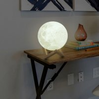 Уникална 3D LED RGB Нощна Лампа осветление с форма на луна със стойка, снимка 2 - Декорация за дома - 31460800