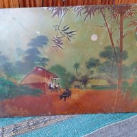Уникална виетнамска картина,1982г,подписана, снимка 9 - Антикварни и старинни предмети - 35285203