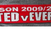Футболен шал от мач Manchester United - Everton 2009/2010, снимка 2 - Фен артикули - 39565317