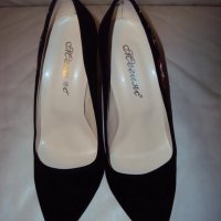 Нови дамски велурени обувки на ток, снимка 4 - Дамски елегантни обувки - 38474187