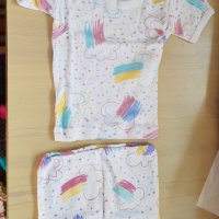 Бебешки комплект тениска и гащи летен 1 год, снимка 1 - Бебешки блузки - 36610949
