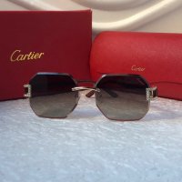 Cartier 2022 прозрачни дамски слънчеви очила Осмоъгълник с камъни, снимка 7 - Слънчеви и диоптрични очила - 38820742