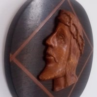 Винтидж дървена религиозна плоча за стена., снимка 3 - Антикварни и старинни предмети - 35438207