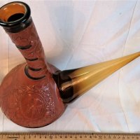 антика Испания кана бутилка porron релефна кожа, снимка 3 - Антикварни и старинни предмети - 31407805