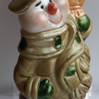 коледна играчка за елха снежен човек. порцелан, снимка 1 - Други - 38914819