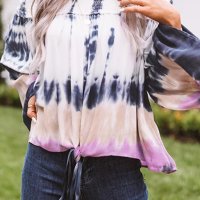 Дамска ефектна блуза с дълъг ръкав и паднало ластично деколте, снимка 12 - Блузи с дълъг ръкав и пуловери - 40499325