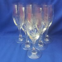 Ретро стилни чаши за вино, шампанско с гравюра 6 бр , снимка 8 - Чаши - 37911271