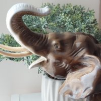 Стар огромен порцеланов слон/royal dux porzellan elefant/, снимка 5 - Колекции - 39971027
