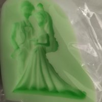 Булка и Младоженец двойка младоженци сватбен сватба силиконов молд форма калъп фондан гипс, снимка 2 - Форми - 36823699