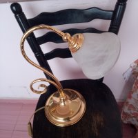 Месингова настолна лампа, снимка 1 - Антикварни и старинни предмети - 31025446