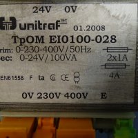 трансформатор понижаващ ”Unitraf” TpOM EI0100-028 230/400V, снимка 4 - Резервни части за машини - 42539692