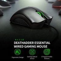 Геймърска компютърна мишка Razer DeathAdder Essential 2021 Black, снимка 6 - Клавиатури и мишки - 38871540