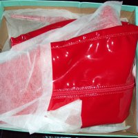Продавам червени лачени ботуши с ток 12см, снимка 1 - Дамски ботуши - 29928827