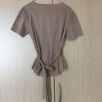 Памучна блуза с прехвърляне, снимка 2 - Ризи - 31600556