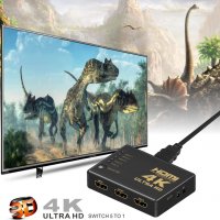 GANA 4K, 3D HDMI сплитер, 5 в 1 с IR дистанционно, снимка 5 - Други - 38312200