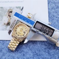 Унисекс часовник Rolex Day-Date Champagne 18К Gold с автоматичен механизъм, снимка 7 - Мъжки - 38207196