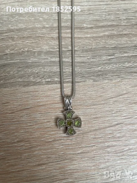 Сребърен гердан с кръстче. , снимка 1