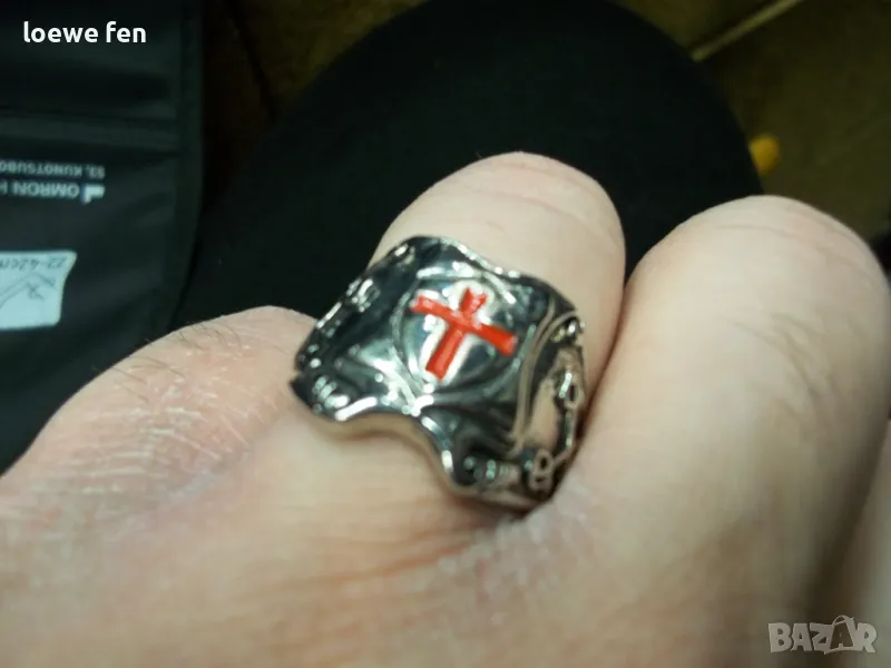 Мъжки пръстен неръждаема стомана размер 11, снимка 1