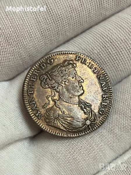 Кралство Франция 1677 г - стар меден жетон/токен, рядък, снимка 1