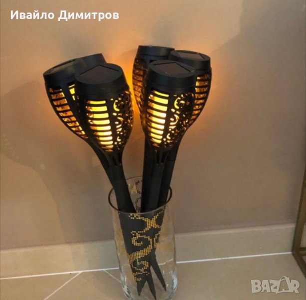 СОЛАРНА ЛАМПА ЗА ГРАДИНА - ФАКЛА 4БР., снимка 1
