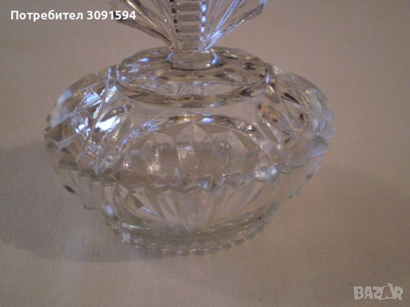 1930 г  Стара стъклена бонбониера - кутия за бижута, снимка 1