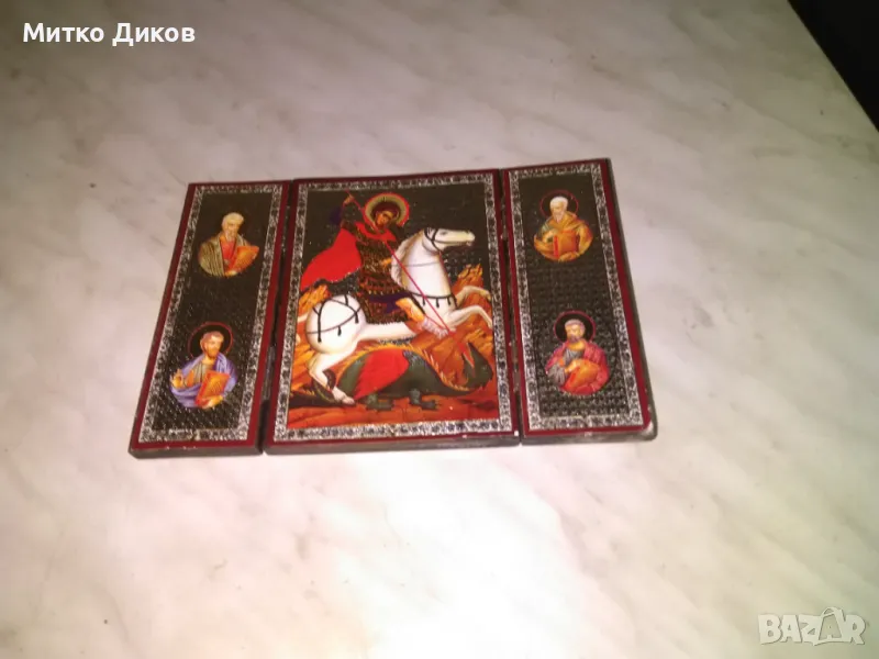 Икона нова 3 части сгъваема с гръб икона 167х115мм и 115х82мм и 115х42мм, снимка 1