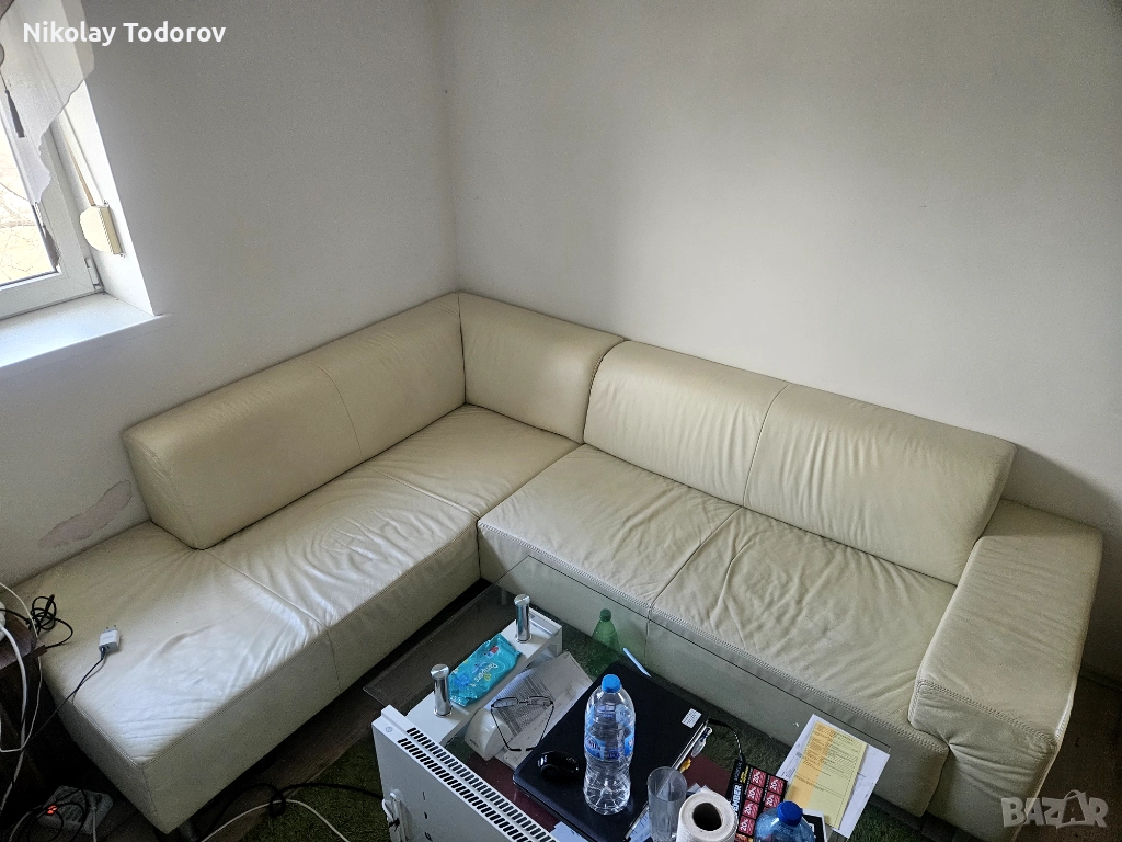 Диван кожен ъглов , снимка 1