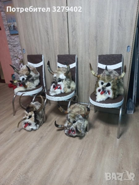 Кукерски маски 5 броя, снимка 1