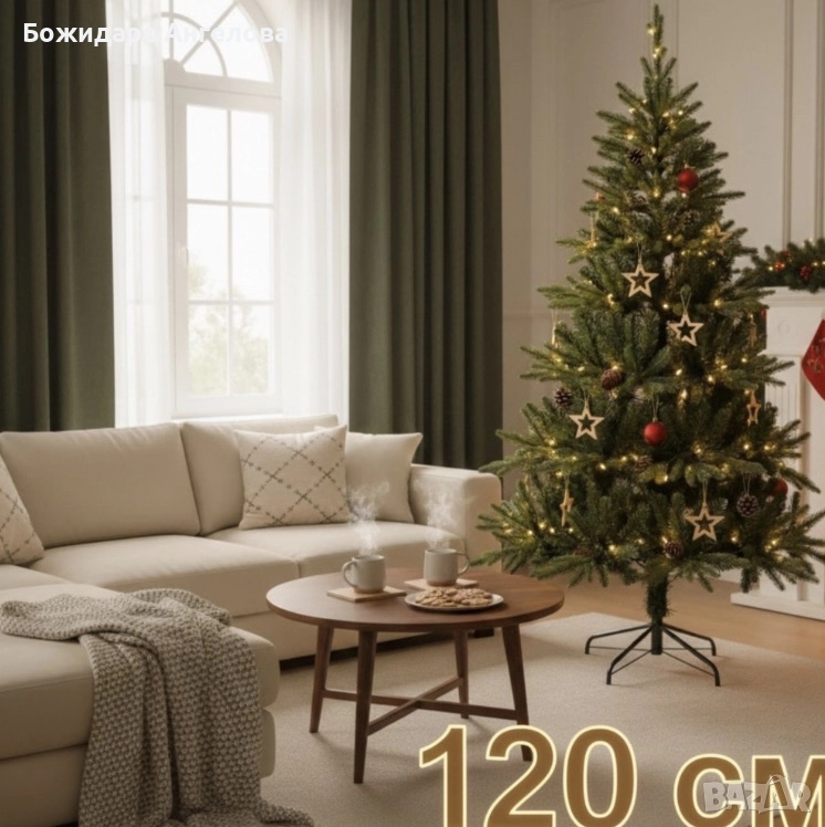 Красива коледна елха с естествено излъчване, снимка 1