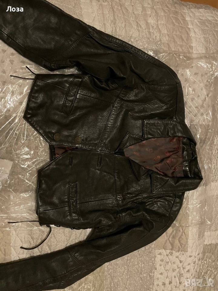 Кожено яке, късо размер М или 38, снимка 1