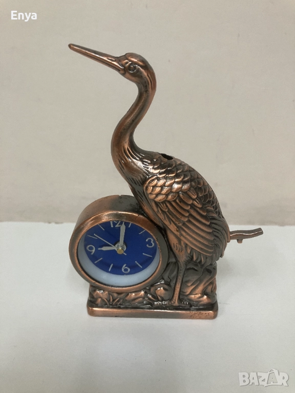 Декоративен настолен часовник + запалка-чапла, снимка 1